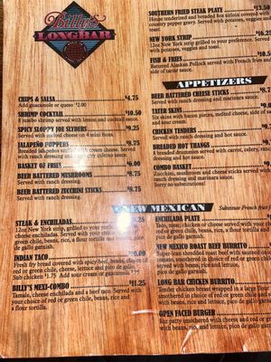 Menu photo 1 Billy's Long Bar Albuquerque, NM