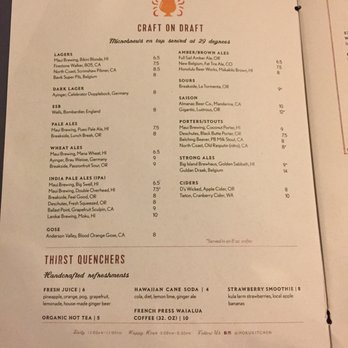 Moku Kitchen - Menu - Cocktail Bars Near Me - Honolulu, Hawaii