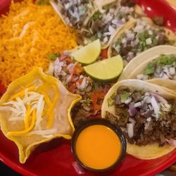 Casa Colima Mexican Restaurant & Cantina - Steak street taco. Amazing rice and refried beans