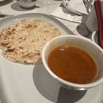 Malacca Cafe - Roti Canai - great flavor! Just wish it was a little thicker so it can stick to the roti - Malaysian Near Me - Southlake, Texas