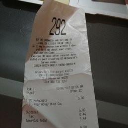 a receipt on a desk