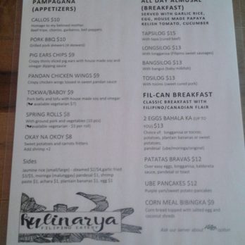 Kulinarya - appy and filipino style breakfast menu - Filipino Near Me - Vancouver, British Columbia Kulinarya - appy and filipino style breakfast menu - Filipino Near Me - Vancouver, British Columbia