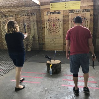 Throwhouse - Getting ready to throw - Axe Throwing Near Me - Philadelphia, Pennsylvania Throwhouse - Getting ready to throw - Axe Throwing Near Me - Philadelphia, Pennsylvania