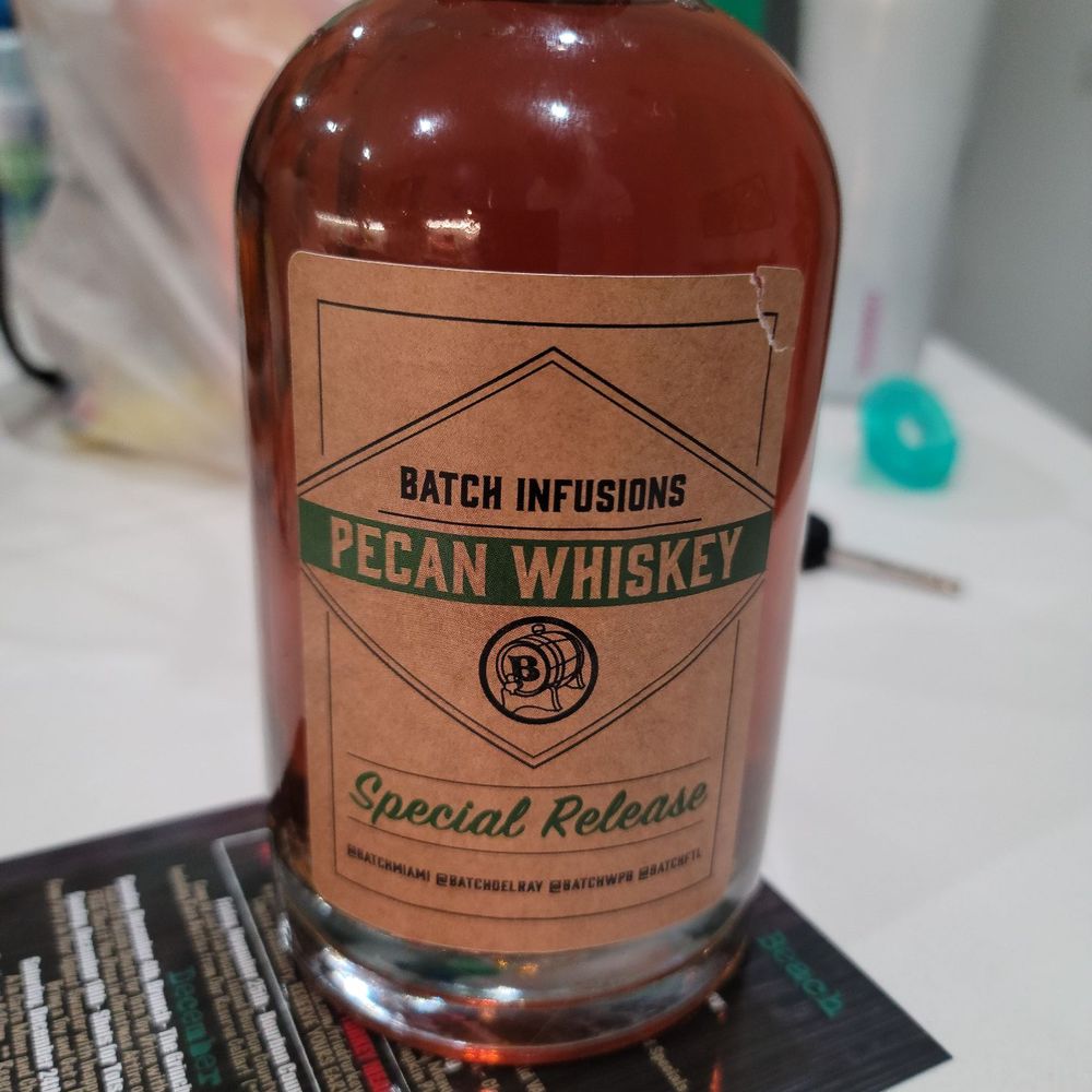 Batch Local Kitchen - Bottle of their pecan whiskey - Cocktail Bars Near Me - West Palm Beach, Florida