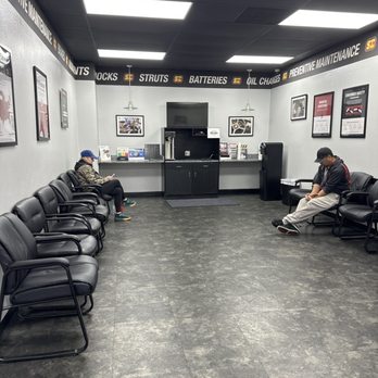 Big O Tires - Waiting room for customers - there is a water station and coffee station but no coffee - Tires Near Me - Long Beach, California