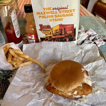 Jim’s Original - Fish sandwich fries15 packets of ketchup - Hot Dogs Near Me - Orange, California Jim’s Original - Fish sandwich fries15 packets of ketchup - Hot Dogs Near Me - Orange, California