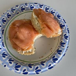 Jeff's Bagel Run Sesame Bagel, yummy! cream cheese, smoked salmon!!! Jeff's Bagel Run Sesame Bagel, yummy! cream cheese, smoked salmon!!!