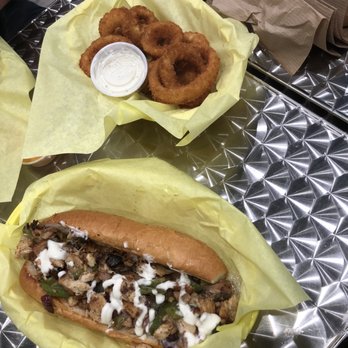 Lime n Dime - Chicken Philly cheesesteak and onion rings - Halal Near Me - Plano, Texas