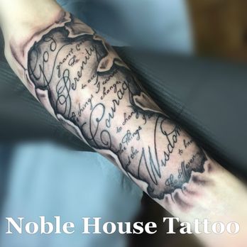 Noble House Tattoo - 3D Tattoo Art, Serenity Prayer - Piercing Near Me - Stockbridge, Georgia Noble House Tattoo - 3D Tattoo Art, Serenity Prayer - Piercing Near Me - Stockbridge, Georgia