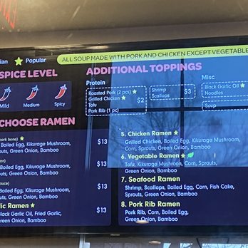 Ramen 101 - Menu - Ramen Near Me - Pleasanton, California