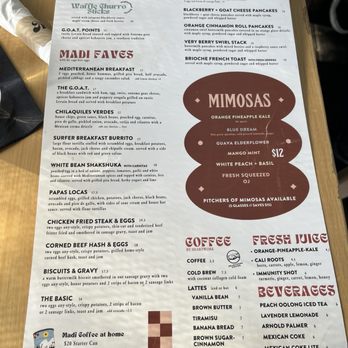 Madi - Front of the menu 1/18/25 - Breakfast & Brunch Near Me - San Diego, California