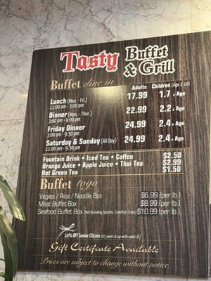 Menu photo 1 Tasty Buffet and Grill Pomona, CA Menu photo 1 Tasty Buffet and Grill Pomona, CA