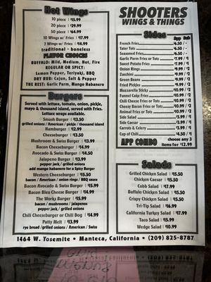 Menu photo 6 Shooters Manteca, CA