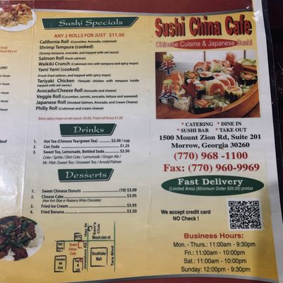 Menu photo 6 Sushi China Cafe Morrow, GA