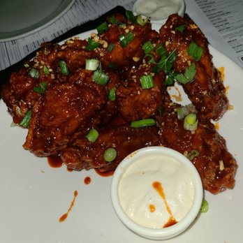 Yard House - Chicken wings- Korean flavored. This was amazeballs. Again dipping sauces were - New American Near Me - Oxnard, California Yard House - Chicken wings- Korean flavored. This was amazeballs. Again dipping sauces were - New American Near Me - Oxnard, California