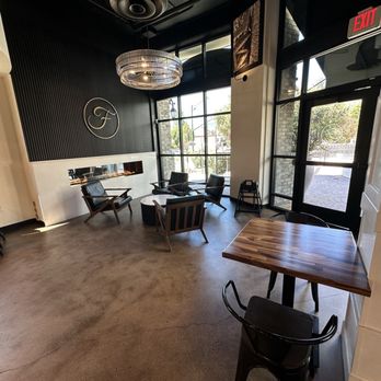 Café Ficelle - Inside seating, fire place - Coffee & Tea Near Me - Thousand Oaks, California