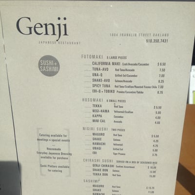 Menu photo 7 Genji Japanese Restaurant Oakland, CA Menu photo 7 Genji Japanese Restaurant Oakland, CA