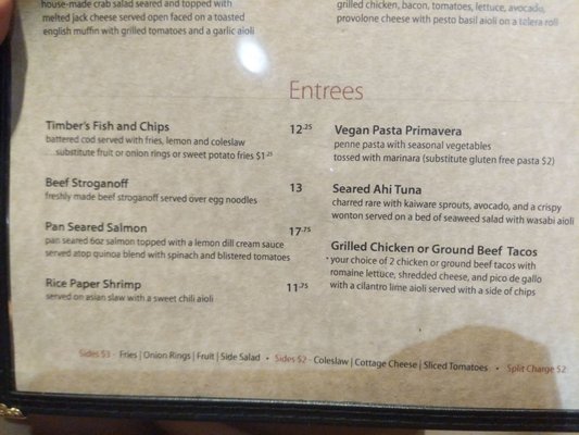 Menu photo 6 Timbers At the Lodge Roseville, CA