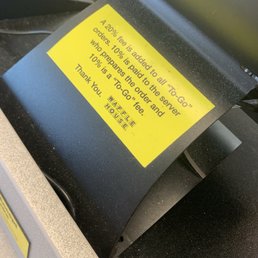 20% fee for to-go