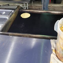 Al Pastor Tacos de Trompo - Freshly made tortillas (see her rolling them out)