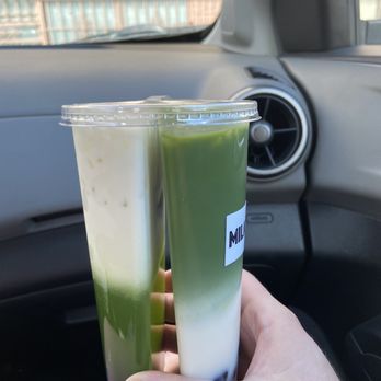 Milk Run - The left half is the Honeydew and the right half is the matcha. - Coffee & Tea Near Me - Phoenix, Arizona
