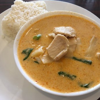Thai Chefs - Red chicken curry (mild) with steamed rice! - Thai Near Me - Houston, Texas Thai Chefs - Red chicken curry (mild) with steamed rice! - Thai Near Me - Houston, Texas
