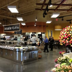 The large deli has a seating area for dining in. That's the floral dept to the right.