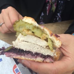 Havnekiosken - Pork sandwich was very unique and surprisingly tasty...pork rinds and all