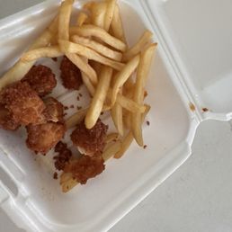 kids meal 12 bucks for soggy fries and little scraps of chicken