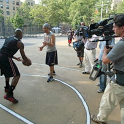 Two camera shoot in Manhattan during the filming of "Money Game" dramatic short film.