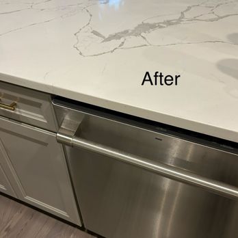 TR Granite - After the repair the seam is almost invisible unless if you stare up close - Countertop Installation Near Me - Chantilly, Virginia