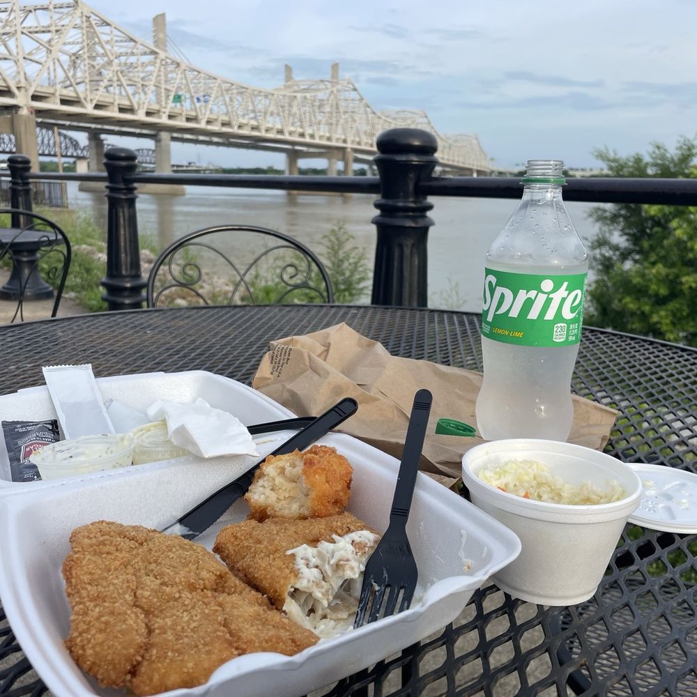 Fish and chips with coleslaw. Fish and chips with coleslaw.