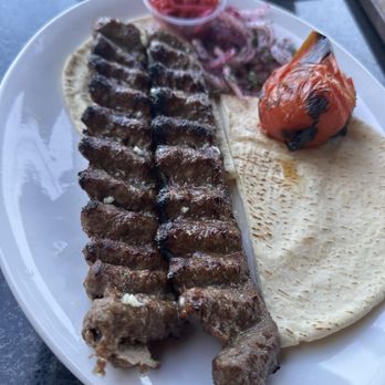 Barcode The Lounge - Ground Beef Kabob (Koobideh) Plate - Mediterranean Near Me - Tustin, California