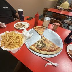 Little Anthony's Pizza - Large cheese and mushroom pizza and side of fries