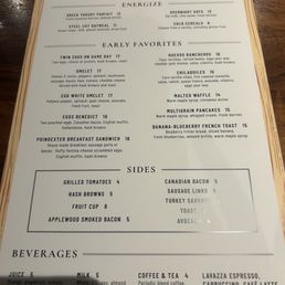 Brunch menu Brunch menu