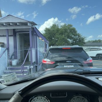 Cajun Sno - a view from inside a car - Ice Cream & Frozen Yogurt Near Me - Lafayette, Louisiana