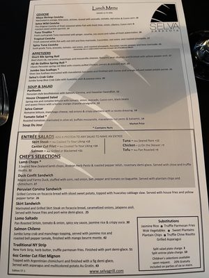 Menu photo 6 Selva University Town Center Sarasota, FL
