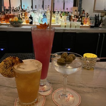 Herb & Sea - Hendricks martini with blue cheese stuffed olives Brûlée & Black - non alcoholic  Never have I heather - non alcoholic - Seafood Near Me - Encinitas, California