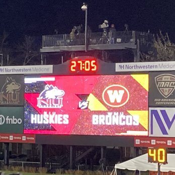 NIU Huskie Stadium - Big scoreboard for replays - Stadiums & Arenas Near Me - DeKalb, Illinois NIU Huskie Stadium - Big scoreboard for replays - Stadiums & Arenas Near Me - DeKalb, Illinois