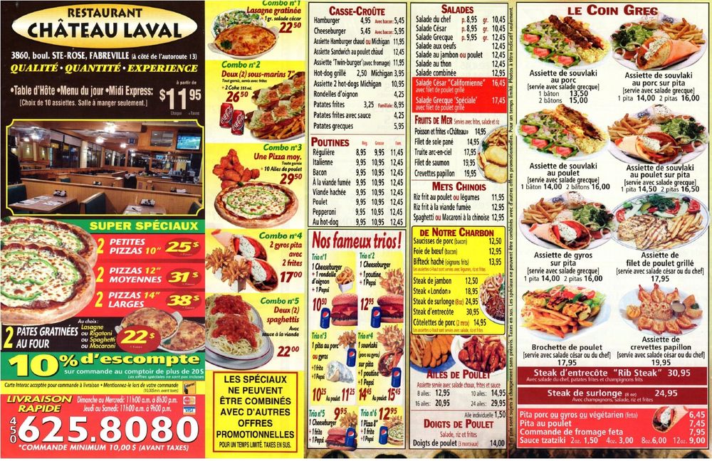 CHÂTEAU LAVAL Updated August 2024 3860 Boulevard SainteRose, Laval, Quebec Pizza