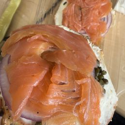 Salmon lox sandwich to go Salmon lox sandwich to go