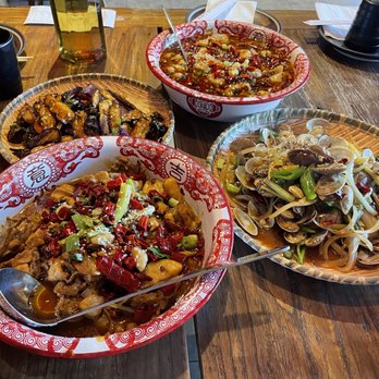 Nian Yi Kuai Zi - Sautéed Eggplant in spicy garlic sauce, stir fried taro + bone-in chicken, Sichuan boiling fish, and stir-fried chili clams - Chinese Near Me - Toronto, Ontario Nian Yi Kuai Zi - Sautéed Eggplant in spicy garlic sauce, stir fried taro + bone-in chicken, Sichuan boiling fish, and stir-fried chili clams - Chinese Near Me - Toronto, Ontario