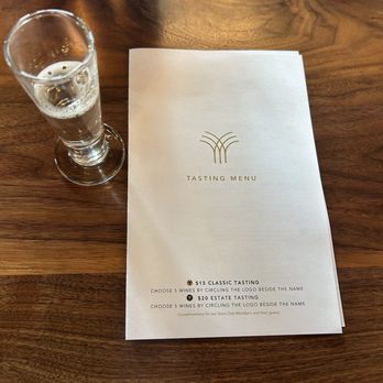 Keuka Spring Vineyards - Tasting menu with welcome wine - Wineries Near Me - Penn Yan, New York