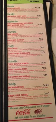 Menu photo 4 Chuy's San Antonio, TX