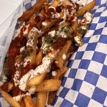 The Kebab Shop - Sauce fries - Mediterranean Near Me - Sugar Land, Texas