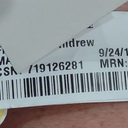 Lancaster General Hospital - My assigned ID tag for the ER Dept., which pretends you aren't in an emergency.