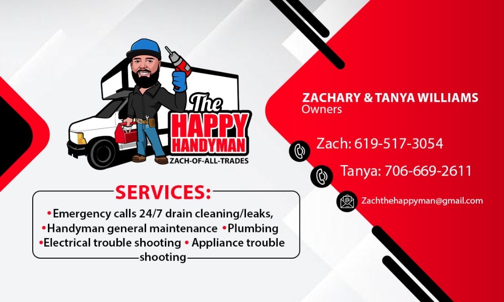 Slide of Happy Handyman Zach of all trades