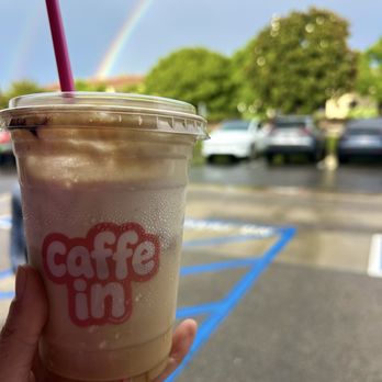 Caffe In Coffee Roasters - Madagascar vanilla signature cream top iced coffee and rainbow :) - Coffee & Tea Near Me - Tustin, California