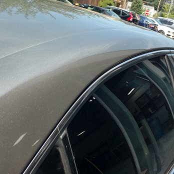 Evantage Paintless Dent Removal - Lexus roof rail dent after, no drilling access holes all work preformed using glue pulling method - Body Shops Near Me - Greenlawn, New York Evantage Paintless Dent Removal - Lexus roof rail dent after, no drilling access holes all work preformed using glue pulling method - Body Shops Near Me - Greenlawn, New York