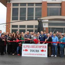 Alpha Helicopters - Alpha Helicopter Tours ribbon cutting with the Cherokee County Chamber of Commerce in Canton Georgia.